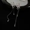 Moda Novo Chegada Alfinete Prata Diamante Borboleta Franja Brincos Estilo Ins Celebridade da Internet Elegante Tarraxa de Orelha Brincos com Design Distinto