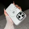 Adecuado para iPhone 16 Pro Max Piel-Sensación Magnético 16E Funda para Teléfono Móvil PC Galvanizado Agujero Grande 15 Pro Cubierta Protectora 14