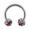 Pendientes en forma de U de Acero Inoxidable Transfronterizos Herradura Sin Goteo de Aceite Bola de Diamante Completo Diente Exterior de Acero Inoxidable Piercing de Nariz Anillo de Nariz Joyería