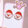 Nuevo Regalo de Navidad Lindo para Niños Resina Serie Navideña Brillante Colgante de Pendiente de Flor Pendientes de Estudiante