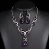 Collar de Cadena para Clavícula Estilo Palacio Retro con Flor Hueca de Pedrería, Borla de Gota de Agua, Conjunto de Accesorios de Moda de Lujo Nicho