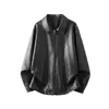 2026 Nuevo Llegada Chaqueta de Cuero con Solapa Retro para Hombre Chaqueta Casual de Cuero PU Holgada Talla Grande Estilo Literario Retro para Hombre