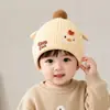 Chapéu infantil para outono e inverno, chapéu de aniversário festivo vermelho para bebê, chapéu de tricô para meninos e meninas, chapéu de proteção para as orelhas para o Ano Novo