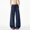 Pantalones de chándal para hombre estilo "old money" americano, con pliegues y dobladillo curvo, para otoño, deportivos casuales de pierna recta, pantalones de pierna ancha holgados de moda