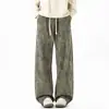Pantalones Largos de Mezclilla Lavada Vintage Desgastada para Hombre, Nuevos Pantalones Casuales Versátiles de Pierna Recta de Longitud Completa Estilo Americano para Primavera, Otoño e Invierno
