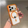 Funda magnética con forma de C para Apple 18Promax de aspecto elegante con bordes suaves y parte trasera dura, modelo anticaída con bordes mate para 17Pro, en caja
