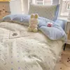 Nuevo juego de cama de gasa de doble capa 2026 para estudiantes, juego de tres piezas para dormitorio individual y doble, lavable a máquina, apto para todas las estaciones