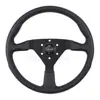 Volante de carro modificado MOMO V1 de 14 polegadas, plano, de corrida, em couro, personalidade esportiva, volante universal de corrida
