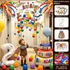 Chuva de Balões Cachoeira Aniversário Infantil Conjunto de Balões de Aniversário Decoração de Aniversário Menino e Menina Cenário Balões Decorativos