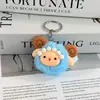 Llavero de felpa de lana pequeño de dibujos animados, lindo y creativo colgante de bola de lana pequeña, decoración para mochila de estudiante, pequeño regalo