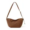 Bolsa Pequena Bolsa Feminina 2026 Nova Tendência de Moda Estilo Coreano Bolsa de Ombro Bolsa Transversal Cor Sólida Estudante Artística Bolsa Semicírculo
