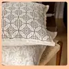 Funda de Cojín para Sofá Estilo Retro Crema Inspiración Francesa Modelo Habitación de Hotel Almohada Cabecera de Cama