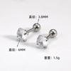 Nuevo acero inoxidable estilo europeo y americano cuatro garras bolsa taladro clavo para oreja redondo circonita 3AA perforación clavo para hueso de oreja en stock venta al por mayor