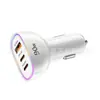 Cargador de Coche de Alta Venta 90W Uno a Tres Puertos Puerto CC Carga Rápida Carga Súper Rápida Carga Extremadamente Rápida Luz de Atmósfera Colorida