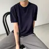 Nueva Camisa Henley Coreana de Verano Estilo Old Money Refrescante para Viajar al Trabajo, Casual, Retro, Camiseta Cómoda para Hombre