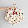 Ropa para bebé recién nacido, mono de primavera y otoño para niña, mono de princesa cereza, mono de bebé de un mes, funda de 100 días