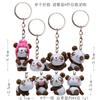 8 Tipos de Figuras de Panda de Plástico Creativas Lindas 3D Llaveros DIY Anillos para Llaves Colgantes para Bolsos y Coches Accesorios