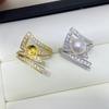 Accesorios DIY Anillo de Perla de Plata Esterlina S925 Soporte Vacío Exquisito Anillo de Estilo Occidental Anillo Anillo Abierto 8-10mm