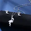 Colar e Brincos com Pingente de Grou de Coroa Vermelha Estilo Novo Europeu e Americano Transfronteiriço Conjunto de Acessórios Atacado Corrente para Clavícula Animal