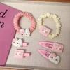 Lindo Set de Accesorios para el Cabello de Gatito Rosa, Dulce y Adorable para Niñas, Incluye Gomas para el Cabello, Pinzas de Pato y Pinzas para Flequillo