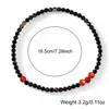 Pulsera de Piedras Naturales, Negra y Naranja, menos de 4mm, Círculo Sencillo, Cuentas Hechas a Mano, Diseño Simple, Unisex, Exclusivamente para Ventas Transfronterizas