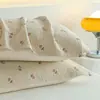 Funda de Almohada de Gasa de Algodón Puro, Funda de Almohada Suave de Alta Gama, Antideslizante para Adultos, Sin Pelusa, Para Estudiantes Nuevos, Pareja, Funda de Algodón