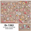 Redanco5D Relieve Ins Popular Pegatinas de Arte de Uñas Serie Muñeco de Nieve Navideño Pingüino Pegatinas de Uñas Estéreo Dr1363