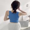 Ropa Interior de Verano de Color Sólido Sin Costuras para Mujer, Envoltura de Pecho con Almohadilla para el Pecho, Una Pieza, Ropa Exterior, Chaleco Casual Interior para Mujer