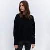 Suéter de Punto con Cuello Redondo de Manga Larga Transfronterizo para Mujer Estilo Europeo y Americano Otoño e Invierno 2025 Nuevo Suéter Pulóver de Punto Liso Holgado