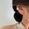Clip de Oreja de Encaje Plateado Súper Hada Corte de Ballet Zircón Clip para Hélice de Oreja Corona de Diamantes Destellantes Aretes Falsos Perforados para Mujeres