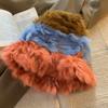 Gorro de piel de conejo para mujer, de otoño e invierno, grueso, cálido y resistente al frío, de lana, con un pequeño contraste de color, con protección para las orejas, gorro de pescador de felpa