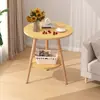 Mesa Redonda Pequena Mesa de Negociação e Combinação de Cadeiras Área de Descanso Mesa de Recepção Mesa de Café para Lazer na Varanda Estilo Creme Mesa de Jantar em Madeira Maciça