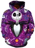 Sudadera con Capucha Serie Noche de Navidad Halloween Europeo y Americano Estampado Digital 3D Sudadera con Capucha para Hombre Cosplay Alrededor