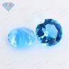 Huagang Gem Round Deep Sea Blue Glass Bare Stone Rings Faceta Deep Sea Blue Glass Aquamarine Stone