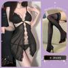 Lingerie Sexy com Decote Profundo em V e Design Vazado, Abertura na Virilha, Camisola Transparente, Roupa de Dormir Quente e Sedutora, Estilo Abstinence Qqny para Mulheres