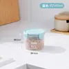 Tarro de plástico transparente sellado para cocina, caja para almacenar granos, redondo, para alimentos, leche en polvo, con tapa