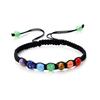 Pulsera Arcoíris de Siete Colores de Piedra Natural Amatista Ojo de Tigre Pulsera de Yoga Joyería Popular Transfronteriza Europea y Americana de Amazon