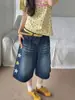 Pantalones cortos C2 hechos a mano/desgastados con detalles de arañazos de gato, pantalones cortos de cinco puntos con lavado vintage, pantalones rectos de mezclilla finos de moda para hombre