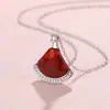 Colar Pequeno em Formato de Saia de Prata de Lei S925 para Mulheres, Acessório de Moda Versátil em Forma de Concha de Leque, Design Simples de Nicho, Atacado para Mulheres