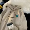 Moletom Masculino Estilo Japonês Outono 2024 Novo Estilo Fresco Oversize Versátil Solto Jaqueta com Capuz