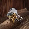 Anel Masculino Guitarra Elétrica Estilo Rock Punk Feminino Ins Design de Nicho Hip-Hop Anel Ajustável para Dedo Indicador Estiloso