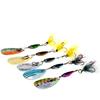Señuelo Compuesto Colorido Spinner Giratorio Plomo Pez 6.5g Vib Spinner Cebo Pesca Mar Atado con Anzuelo de Pluma Cebo Imitación Cebo Falso
