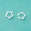 Colgante de Flor Hueca de Plata de Ley S925 Pendiente Sólido de Pétalo de Flor Pequeña Colgante para Collar Pulsera Accesorios Versátiles