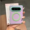 Capa Magnética Color-Blocking Azul Claro Adequada para Celular Dobrável Huawei Pura X Max Edição de Colecionador, Design Simples Anti-Queda de Alto Padrão