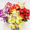 Orquídeas Artificiais, Flores Artificiais para Decoração de Cena de Casamento, Arranjos de Flores de Seda, Buquês de Flores Plásticas, Flores Artificiais com Toque de Luxo e Realismo