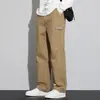 Pantalones Rectos para Hombre Otoño/Invierno Negro Versátiles Casuales Sueltos Largos de Pierna Ancha Ropa de Trabajo Moda Largos hasta el Suelo para Hombre