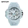 Reloj Electrónico de Moda Transfronterizo Sanda para Hombre Resistente al Agua Luminoso Despertador Multifuncional Reloj Deportivo para Hombre en stock Suministro Directo