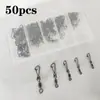 Conjunto de 50 Peças 246810 Argolas em Oito Estilo Americano + Conectores de Pino Fortes Argolas em Oito Argolas em Oito Estilo Americano Acessórios de Pesca