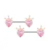 Anillo para Pezón Transfronterizo de Nuevo Producto Incrustado con Circonio en Forma de Abanico Cabeza de Gato con Corazón Cabeza de Conejo Acero Inoxidable Circonio de Colores Clavos para Pezón Europeos y Americanos Venta al por Mayor en Línea