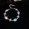Pulsera de flor redonda con cierre de circonita, lujo ligero, alta gama, pulsera exquisita con un diseño elegante, versátil y a la moda, venta al por mayor